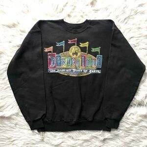Vintage Disneyland Parks Glow-in-the-Dark Pullover Crewneck Sweatshirt Black M